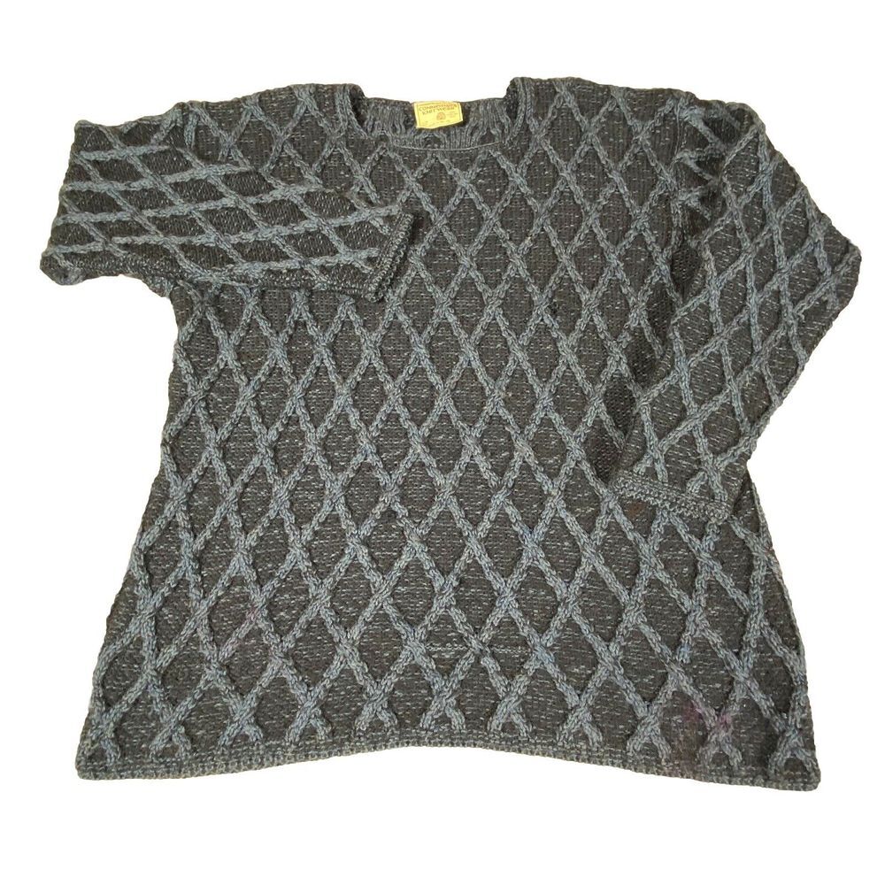 Connemara Knitwear Sweater Mens‎ Large-XL Chunky Pure New Wool Ireland Fisherman